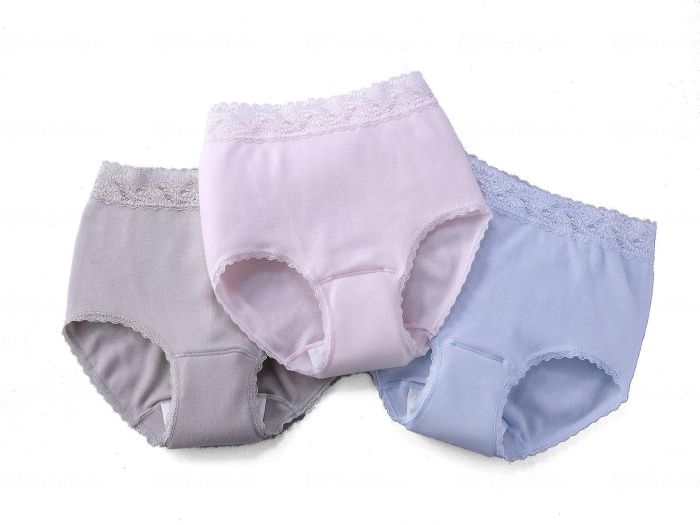 【新品・2営業日で発送】ミルクヴェッチ 綿100%レース付ソフトガーゼ失禁ショーツ3色組 (-) LL