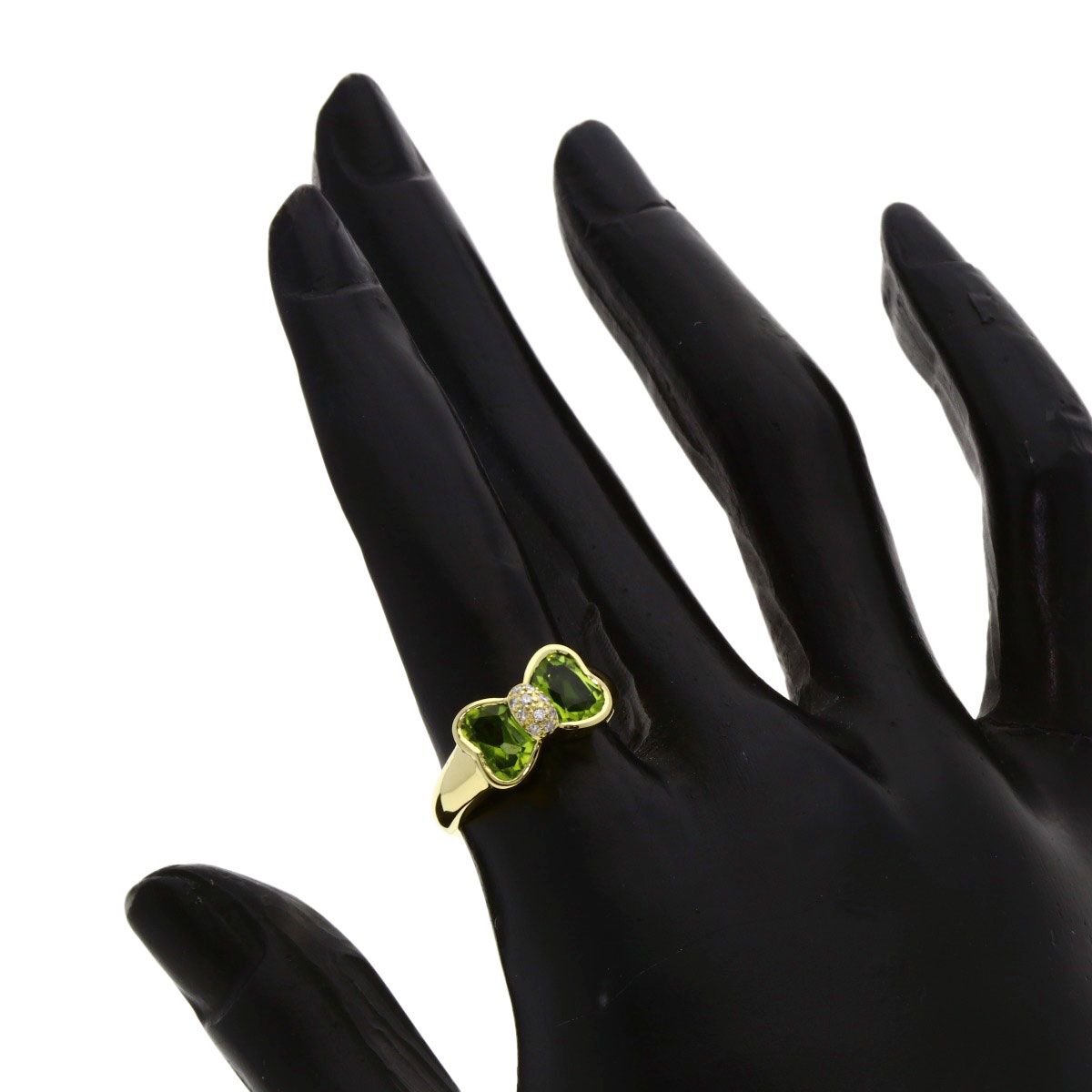 Ponte Vecchio ポンテヴェキオ リボン ペリドット ダイヤモンド リング 指輪 K18YG レディース FORTGASGNV_COM_BR