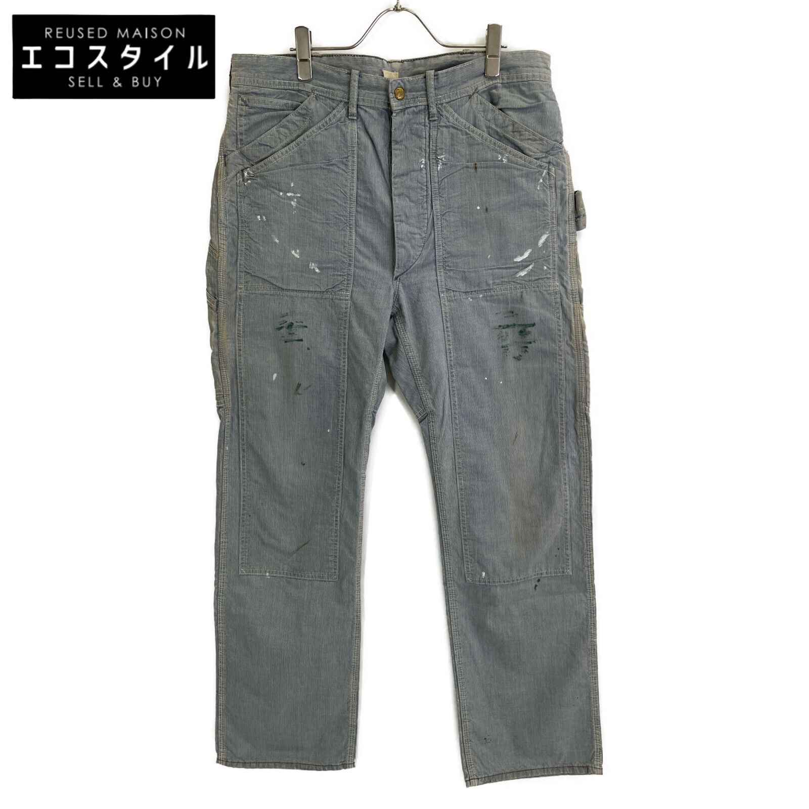 RRL ダブルアールエル 白ﾀｸﾞ ｱﾒﾘｶ製 ﾀﾞﾌﾞﾙﾆｰ ﾍﾟｲﾝﾀｰﾊﾟﾝﾂ ﾍﾟﾝｷ汚し加工 32