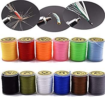 Phecda Sport 12ピース 200デニール ゴムフライタイイングスレッド フライタイイング素材 ニンフボディ用