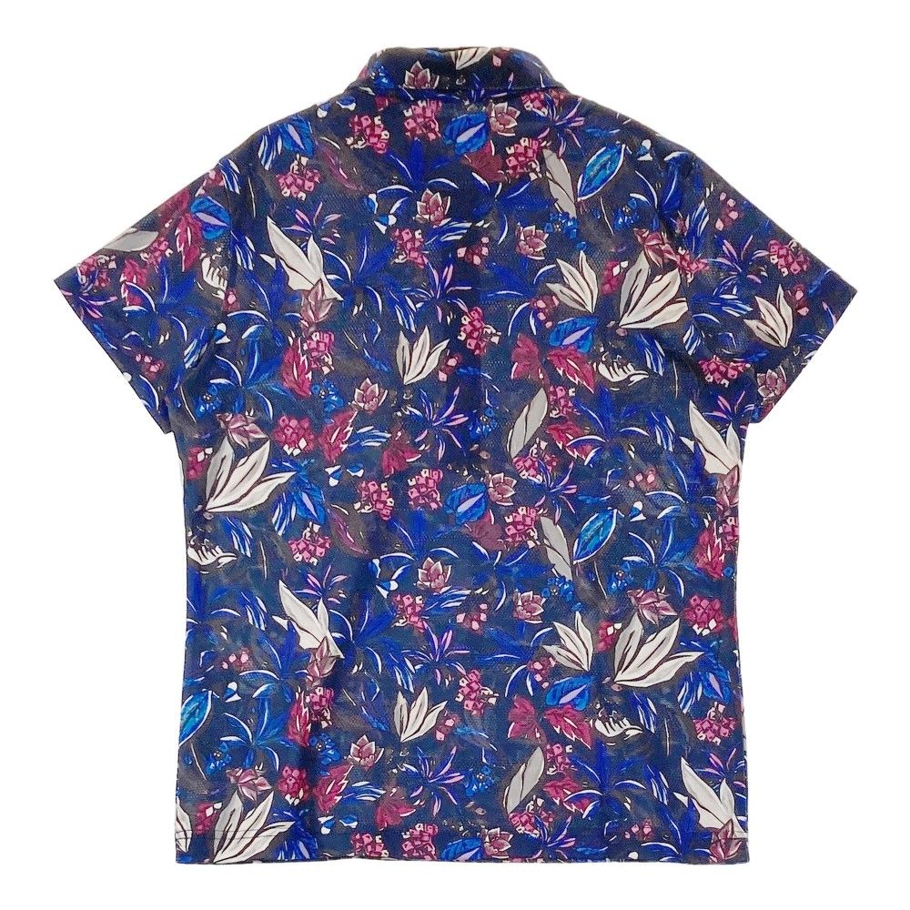 サイズ：L CALLAWAY キャロウェイ 半袖ポロシャツ 総柄 ネイビー