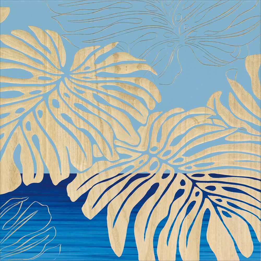 絵画 ウッド スカルプチャー アート ワイルド モンステラ BL NP