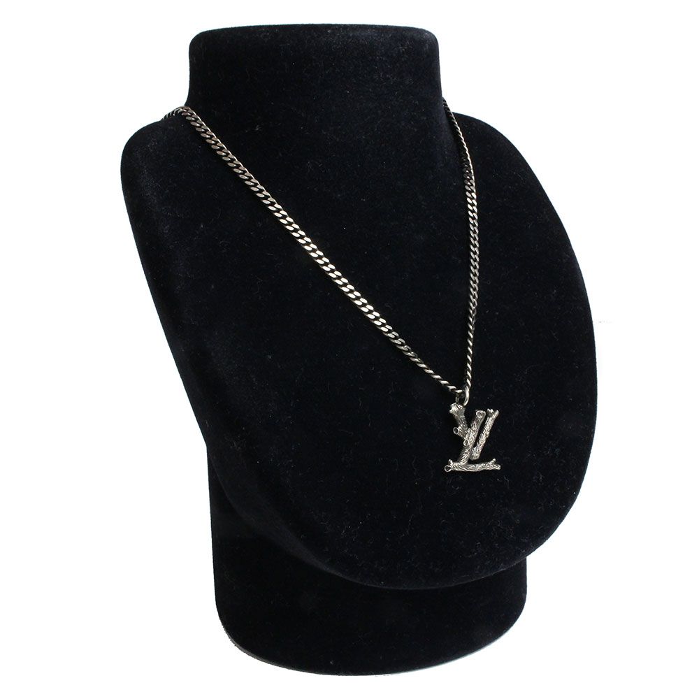 ルイ ヴィトン ペンダント LVウッド ネックレス ヴィンテージシルバー  