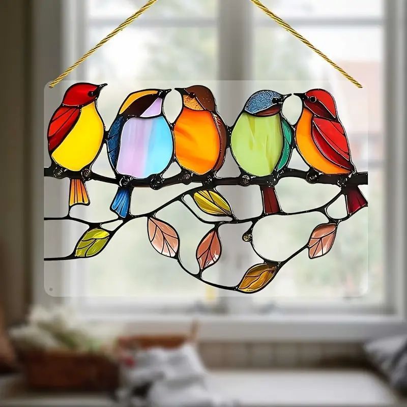 ステンドグラスオーナメント サンキャッチャー ステンドグラスサン