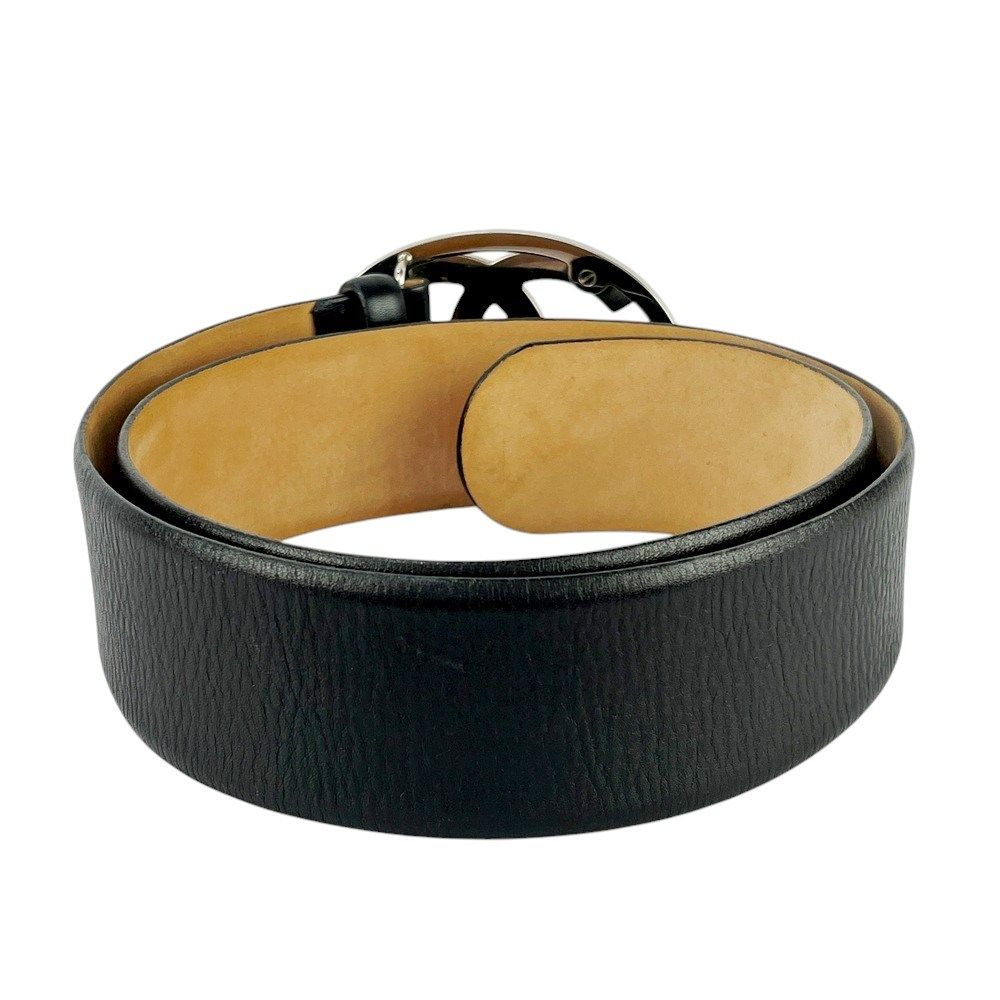 シャネル ベルト ココ ファッション レザー SS ブラック シルバー 06A 80 423604 5