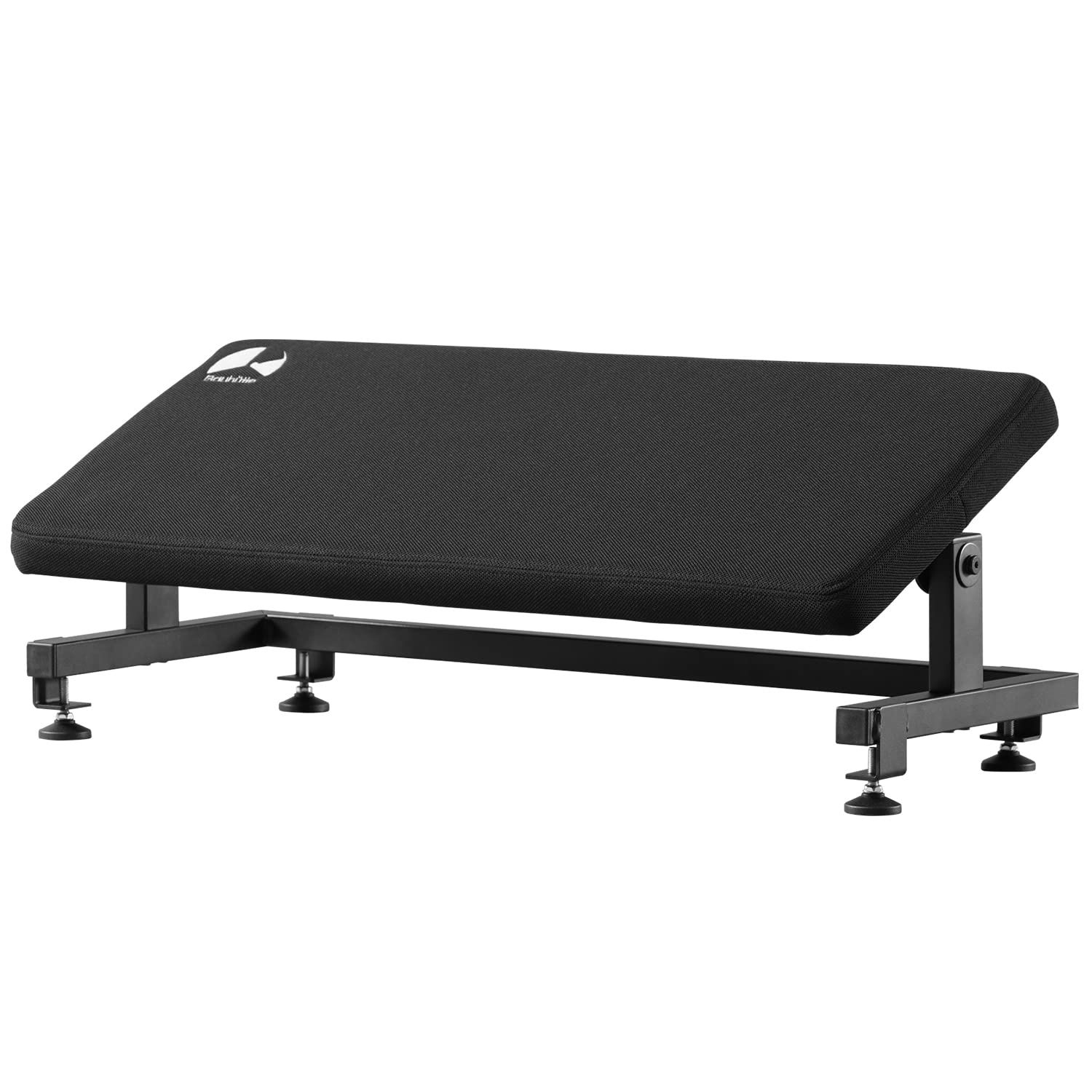 Bauhutte バウヒュッテ チルトフットレストワイド 幅70×奥行き30 cm 足を広げてゆったりくつろげる広々設計 お好みの角度 ～45度 に無段階調節 安定感-柔らかいウレタンクッション 足置き デスク下 ブラック BFT-700