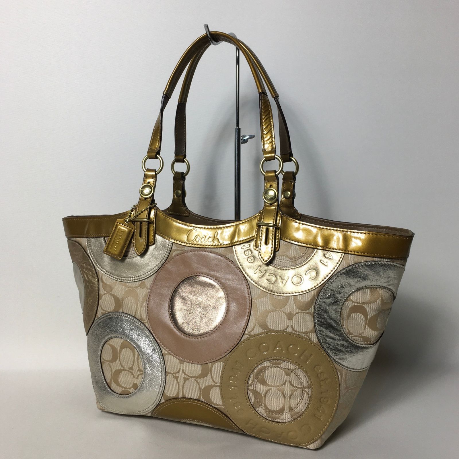 2506-131｜美品｜コーチ シグネチャー トートバッグ ゴールド系 - メルカリ