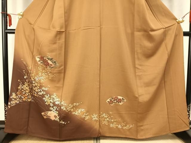 平和屋着物▽訪問着　単衣　地紙花文　金銀彩　正絹　逸品　AABC3765fy 平和屋着物▽訪問着 単衣 地紙花文 金銀彩 正絹 逸品