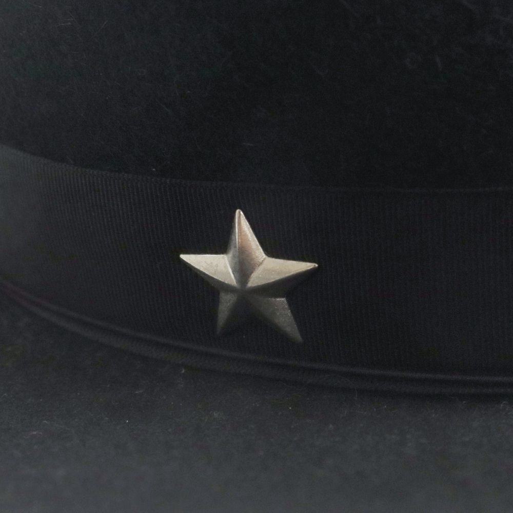 Schott×STETSON　ハット　ブラック　57　ワンスター ショット キャップ ONE STAR LEATHER CAP（ワンスターレザー