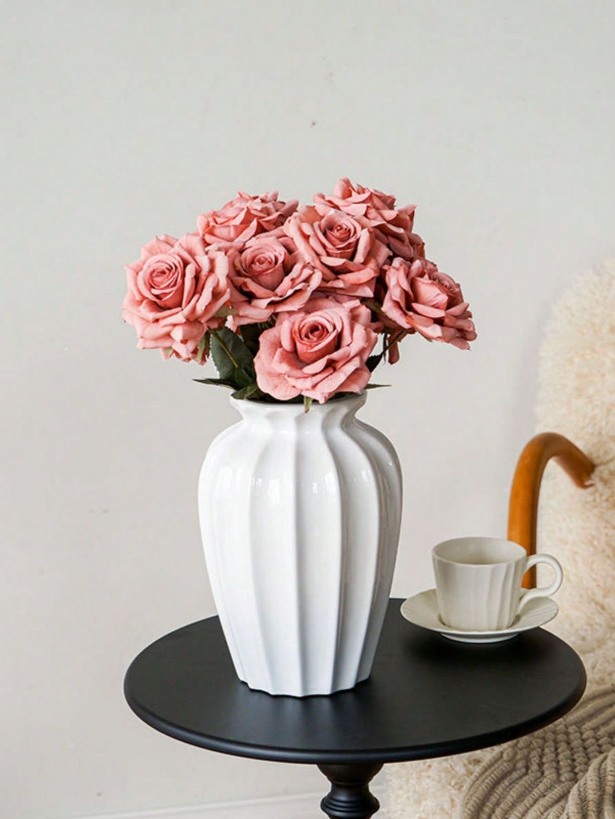 花瓶 アメリカンレトロ セラミック 磁器 花 フラワーアレンジメント