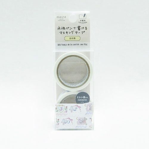 まとめ マークス マスキングテープ 水性ペンで書けるマスキングテープ ミシン目入り 手帳デコ２巻セット 日付柄 ガーリー MSTFA09-E ×10セット