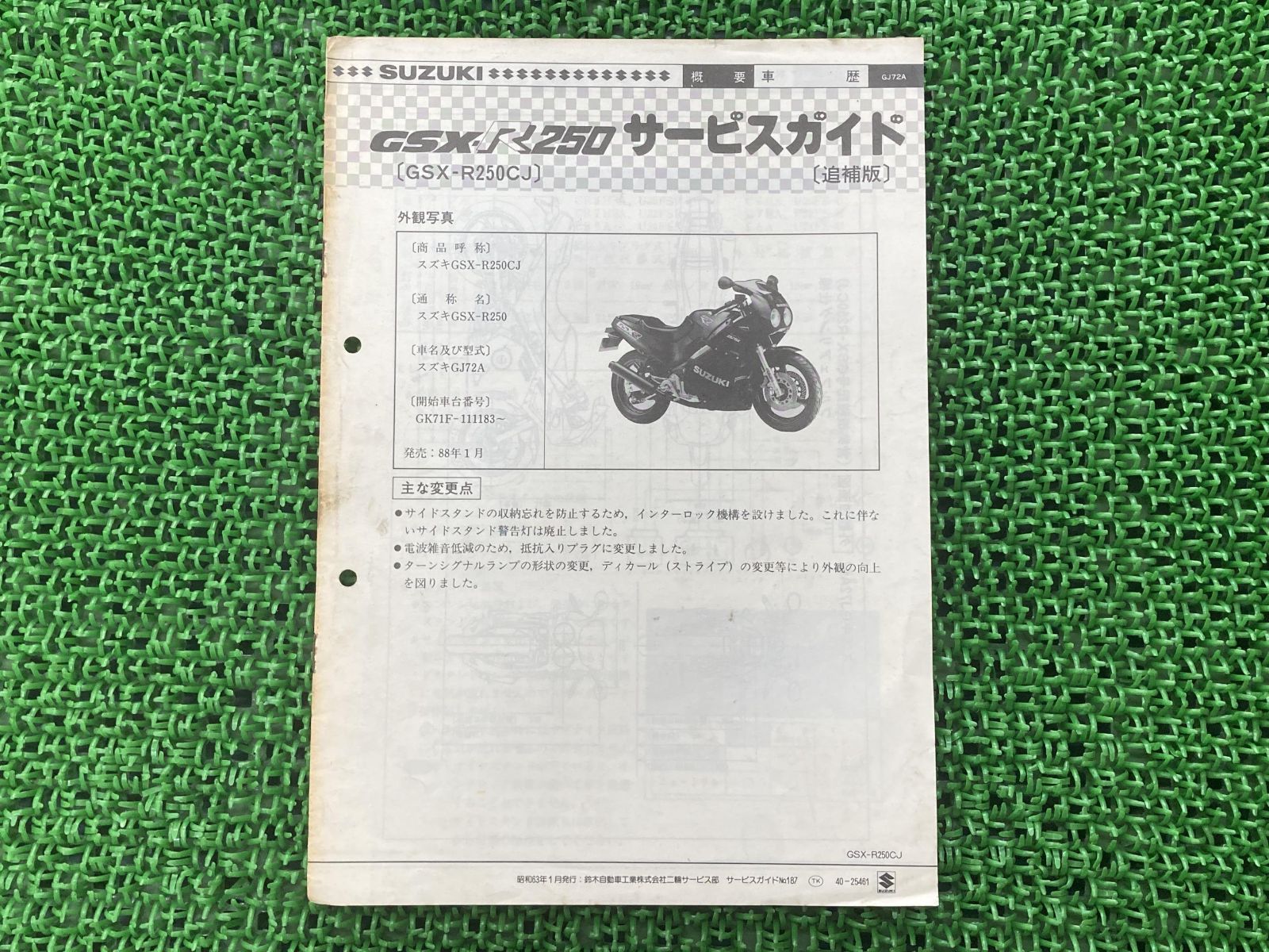 GSXR250 サービスマニュアル スズキ 正規 中古 バイク 整備書 GJ72A