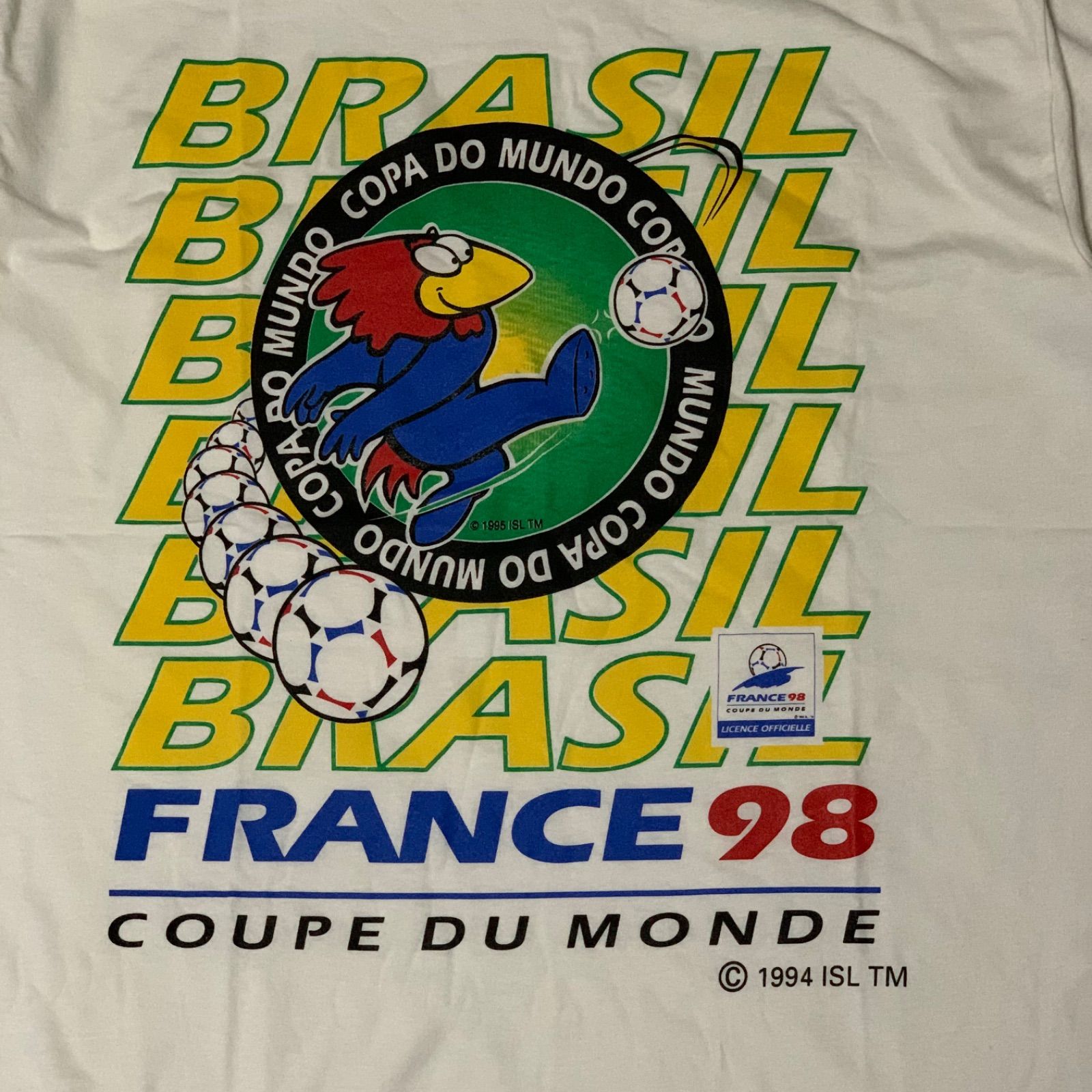 90s Screen Stars “1998 France World Cup” S/S Graphic T-Shirt スクリーンスターズ フランスワールドカップ グラフィックTシャツ 半袖 ホワイト Lサイズ デッドストック シングルステッチ サッカー