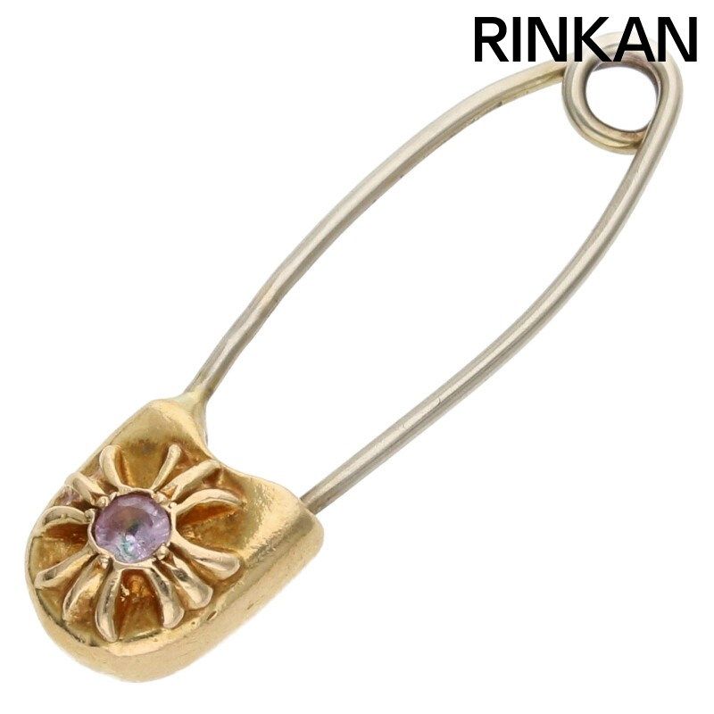 クロムハーツ  22K SAFETY PIN S 1SAP/22Kスモールセーフティピン 1ピンクサファイヤ/ゴールドネックレストップ メンズ 【2/27～3/18 タイムセール】