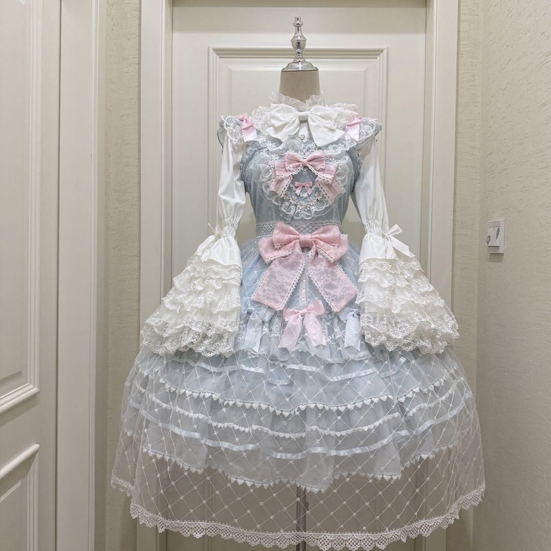 ロリィタドレス3点セット 甘ロリ お嬢様 めめしい かわいい