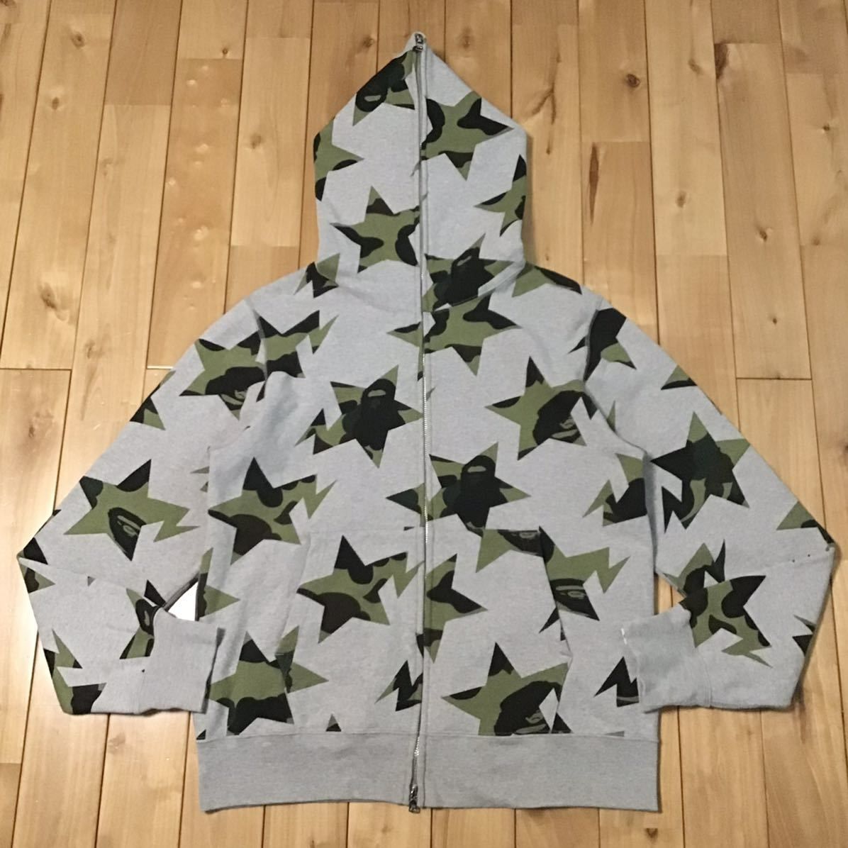 BAPE スター パーカー 1st camo × グレー Lサイズ a bathing ape BAPE ...