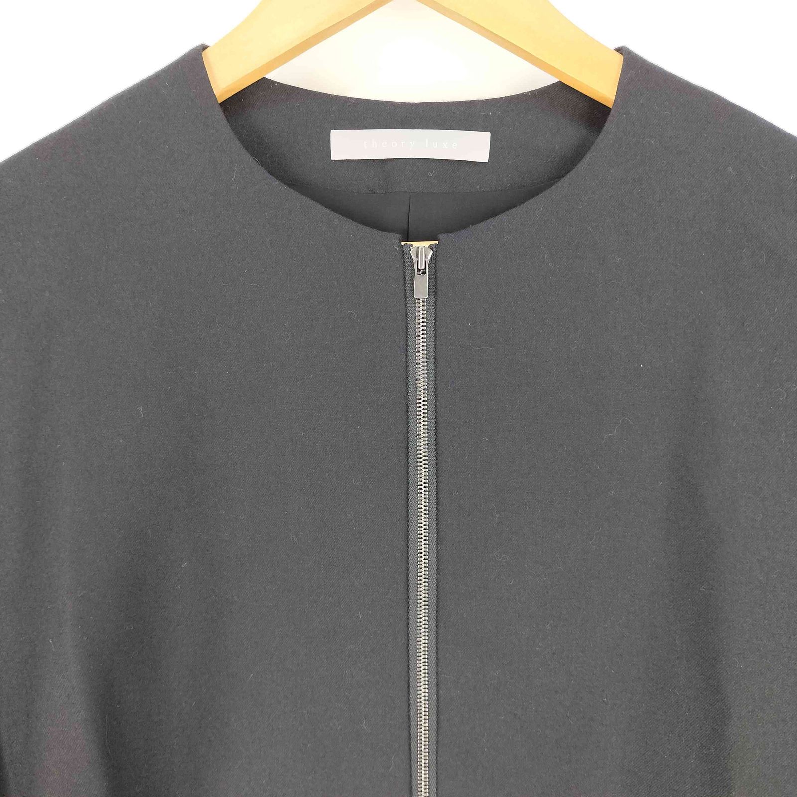 美品　セオリーリュクス　ウールノーカラージャケット　New Saxony セオリーリュクス theory luxe New Saxony Nuela ノーカラー