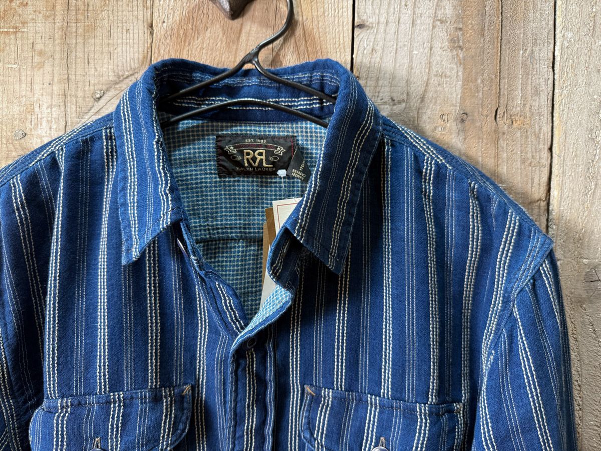 RRL インディゴストライプリネンシャツ 週末限定セールRRL インディゴストライプリネンシャツ - メルカリ