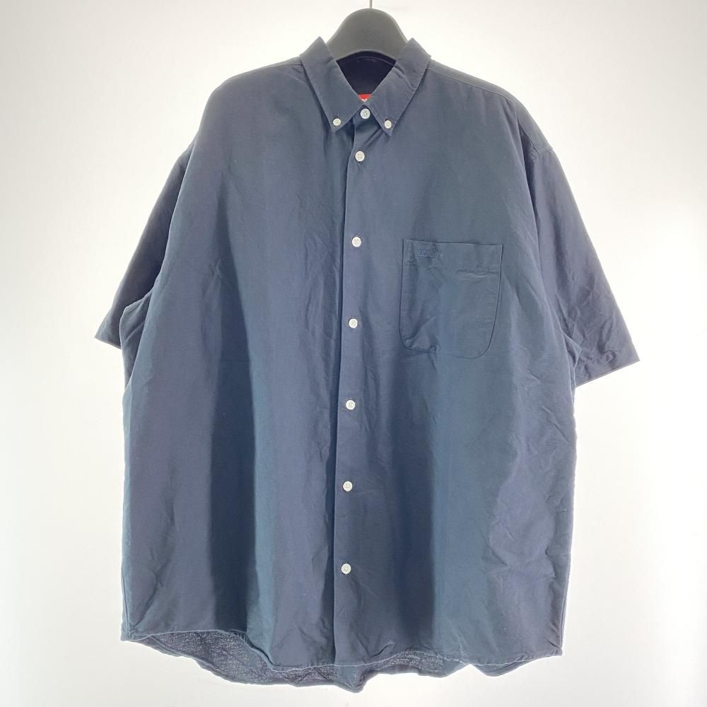 【】Supreme Loose Fit Oxford S/S Shirt サイズL ブラック シュプリーム ルーズフィット オックスフォード S/S シャツ[17]