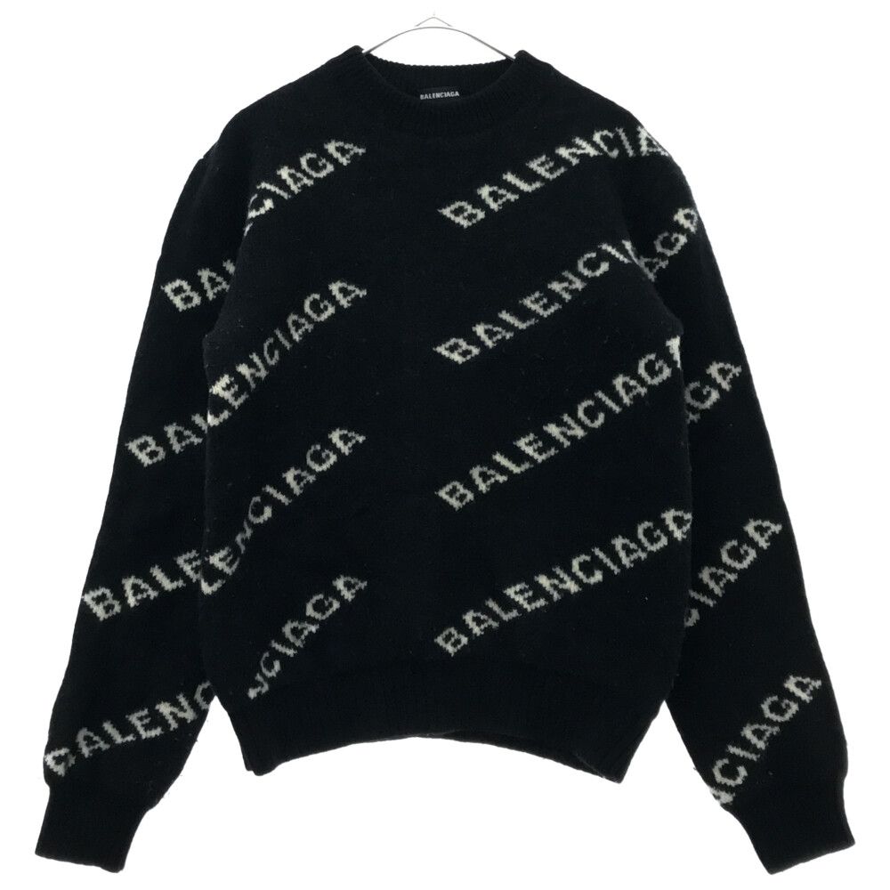 BALENCIAGA (バレンシアガ) ALLOVER LOGO CREWNECK KNIT ロゴ