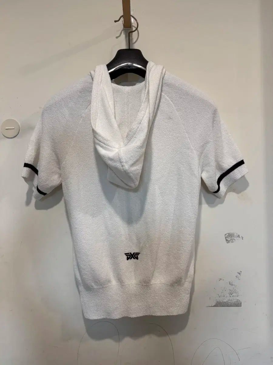 PXG レディース フード ショート スリーブ セーター ホワイト LLC-HASEGAWATOSO_COM