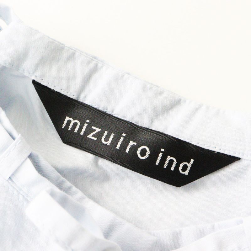 美品 2024AW ミズイロインド mizuiro ind ミズイロインド リボンタイシャツチュニック/ライトブルー ブラウス 長袖【2400014535525】 美品 2024AW ミズイロインド mizuiro ind ミズイロインド