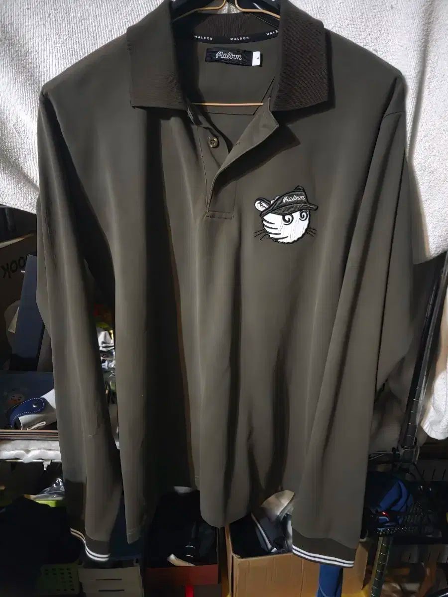 マルボンゴルフ メンズ 長袖 ポロシャツ L カーキ