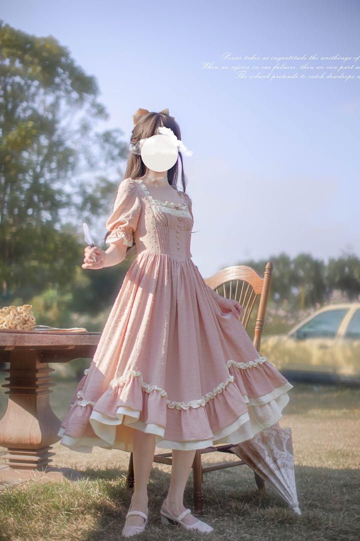 可愛いプリンセススカートコスプレロリータ　ワンピースリボン装飾　豪華な多層フリル 楽天市場】ロリータ Lolita ワンピース ジャンパースカート