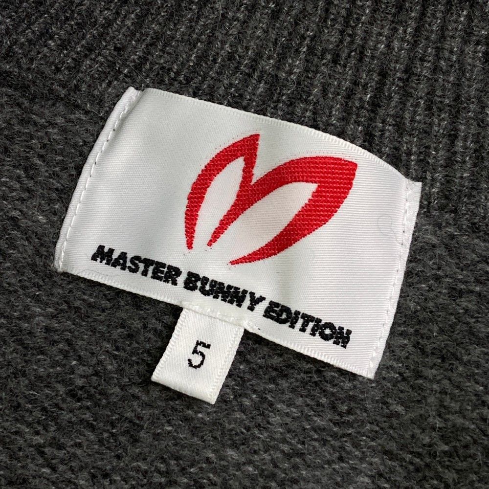 サイズ：5 MASTER BUNNY EDITION マスターバニーエディション  ウール混ニット ジップジャケット ストライプ柄 グレー系 [240101419734] ゴルフウェア メンズ ストスト MASTER BUNNY EDITION(マスターバニーエディション) ジャケット