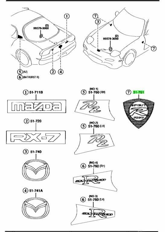 ○未使用 マツダ RX-7 FD3S 純正 スピリットR エンブレム サイド オーナメント 1個 MAZDA Spirit R - メルカリ