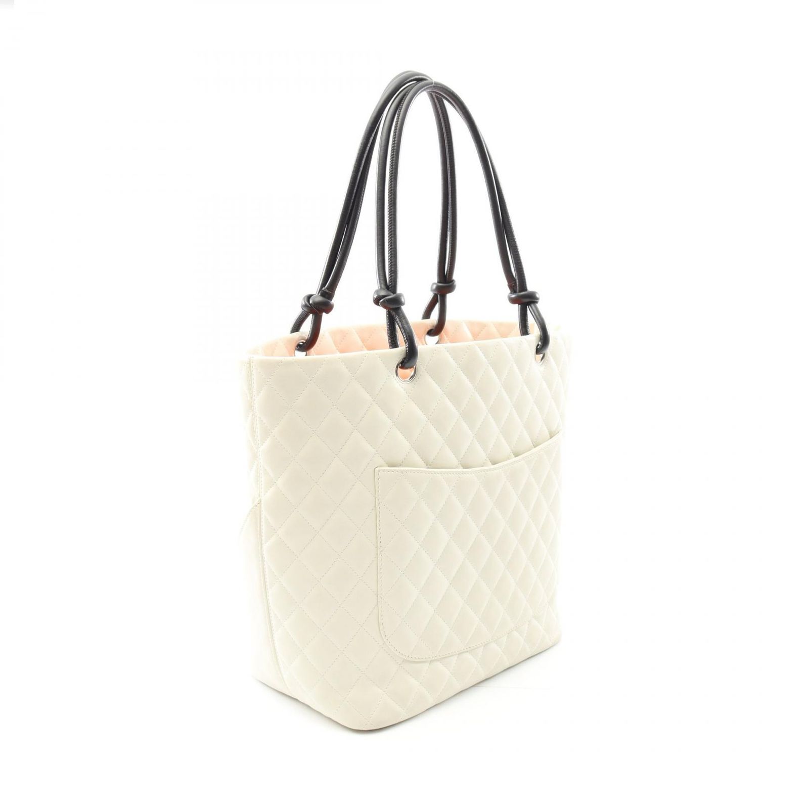 CHANEL カンボンライン トートバッグ ホワイト シャネル CHANEL トートバッグ カンボンライン ホワイト レザー