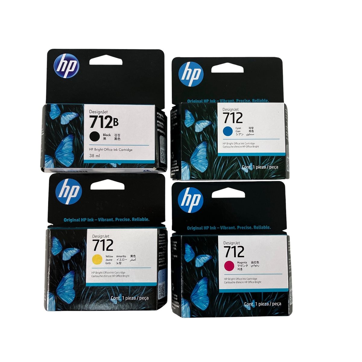 hp HP712 ブラック シアン イエロー マゼンダ トナー インク 4色セット N9989085