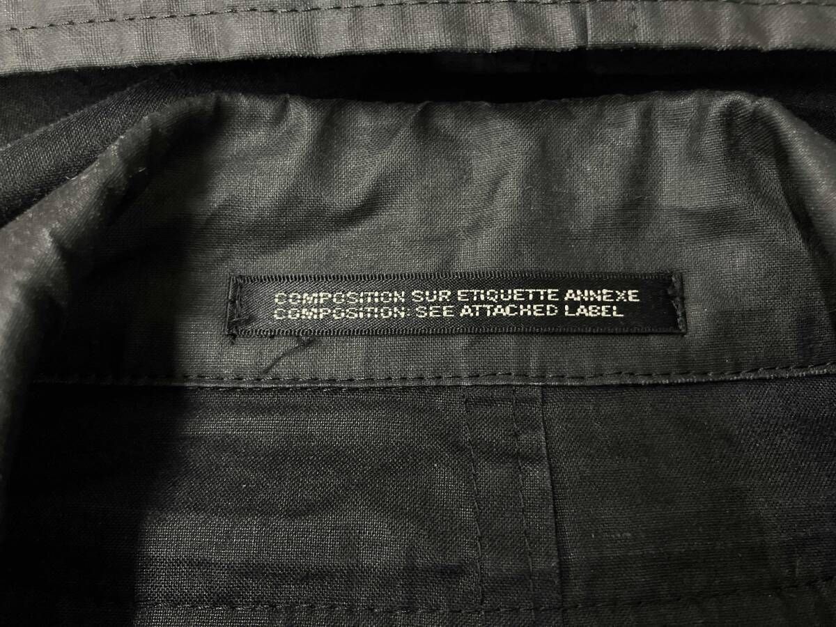 コート ブラック Yohji Yamamoto POUR HOMME コーティングリネンフーデットコート HM-J02-322 size 3 日本製 ブラック VIDAFM_ORG