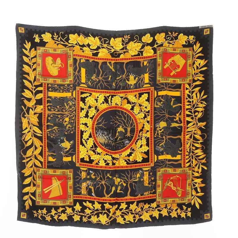 エルメス 大判スカーフ カレ90「神々の音楽 Musique Des Deux」 エルメス HERMES カレ 90 MUSIQUE DES DIEUX 神々の音楽 シルク