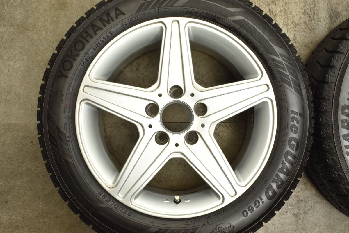 バリ溝 スタッドレスタイヤ付 AGA 16in 7J 45 PCD112 ヨコハマ アイスガード IG60 205 55R16 ベンツ Aクラス Bクラス Cクラス TRITUETUBI_COM