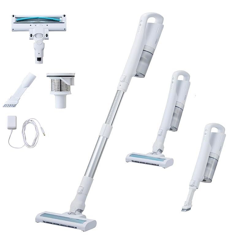 アクア AQUA 掃除機 のび~る スティッククリーナー コードレス|自走式|伸縮ノズル ハンディ クリーナー LEDライト|サイクロン式 CP02WR 1