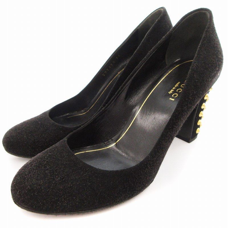 グッチ GUCCI ウエッジヒール パンプス 金具 黒 グッチ GUCCI ウエッジヒール パンプス 金具 黒 靴