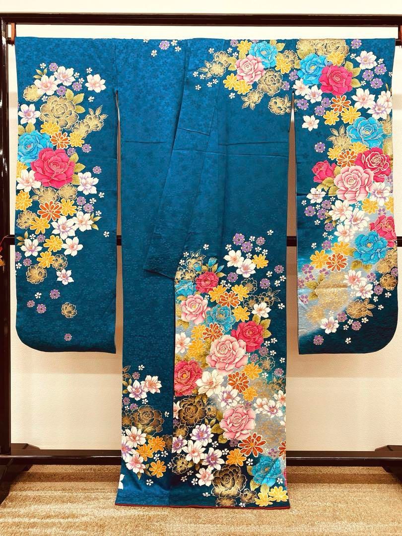 振袖 豪華 ラメ刺繍 金彩 紋意匠 身丈160cm パールトーン加工済 振袖 豪華 ラメ刺繍 金彩 紋意匠 身丈160cm パールトーン加工済