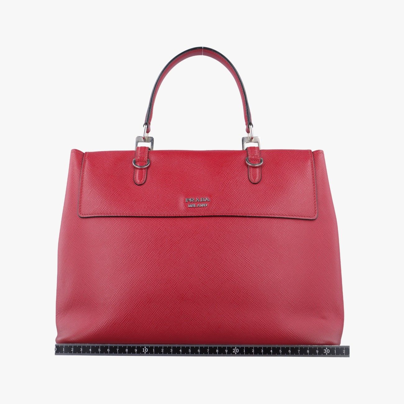 プラダPradaハーフフラップダブルターンロックレッドサフィアーノレザーBN2821180 10