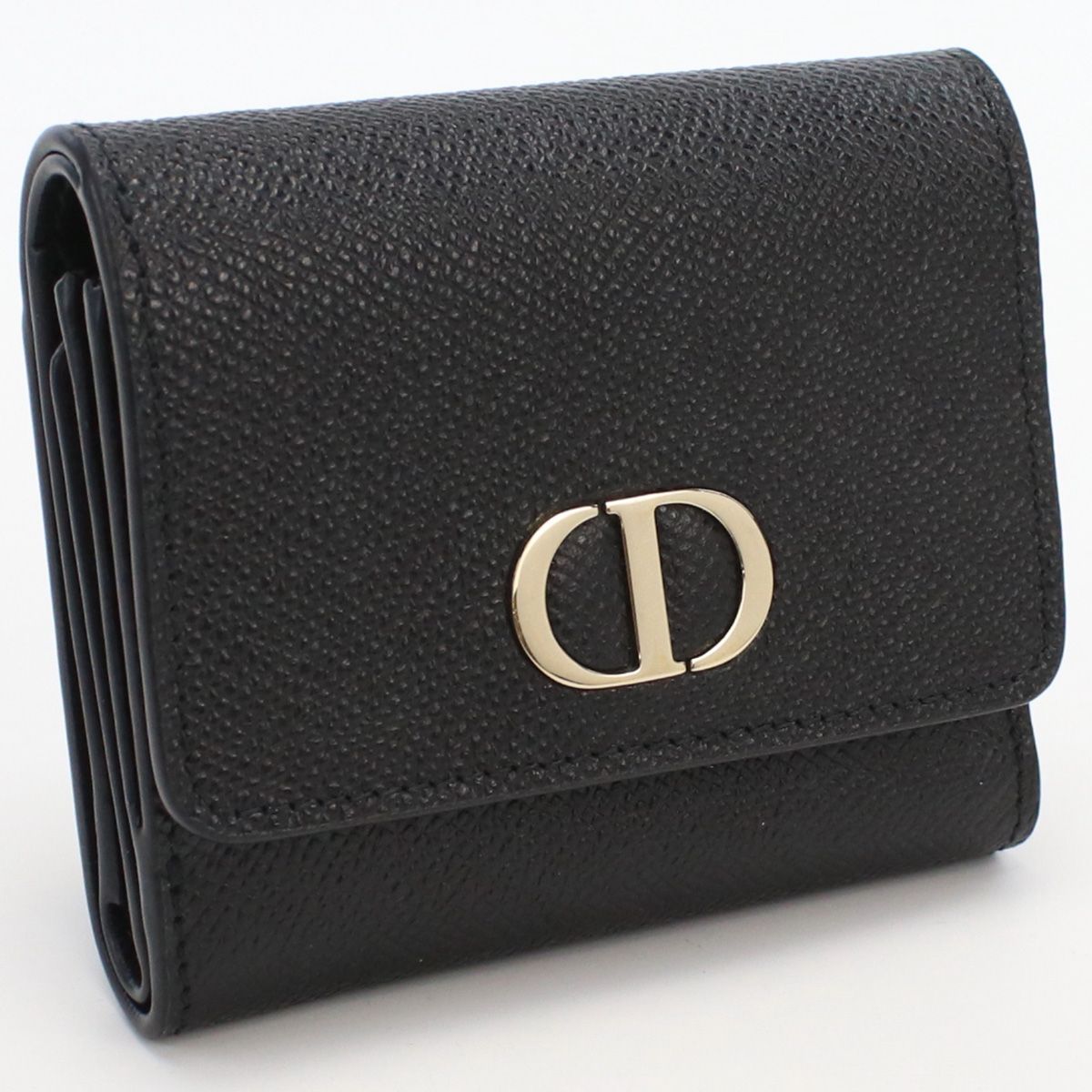 Christian Dior◇3つ折り財布/レザー/GRY/レディース Christian Dior◇3つ折り財布/レザー/GRY/レディース