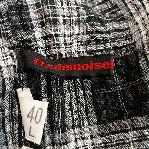 マドモアゼルノンノンMademoiselle NON NON ウール混チェックベルト付きシャツチュニック グレーオフ38M 【レディース】 楽天市場】【中古】 マドモアゼルノンノンMademoiselle NON NON