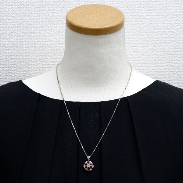 【kuro162】ルビーダイヤモンドペンダント Pt ルビー ダイヤモンド ペンダントネックレス 1.33ct D0.97ct