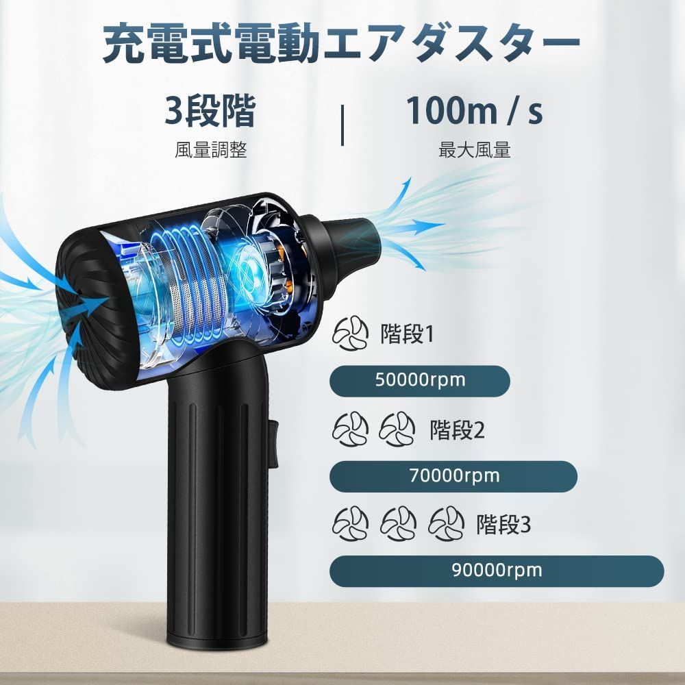 超強力噴射 ホコリを徹底的に掃除！ エアダスター 電動エア