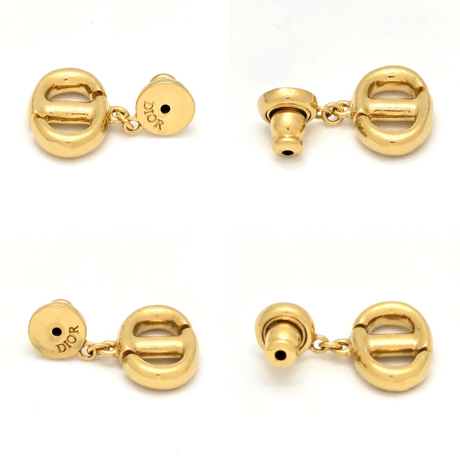 エレガント♪】ディオール CD Navy ピアス ゴールドメタル ディオール