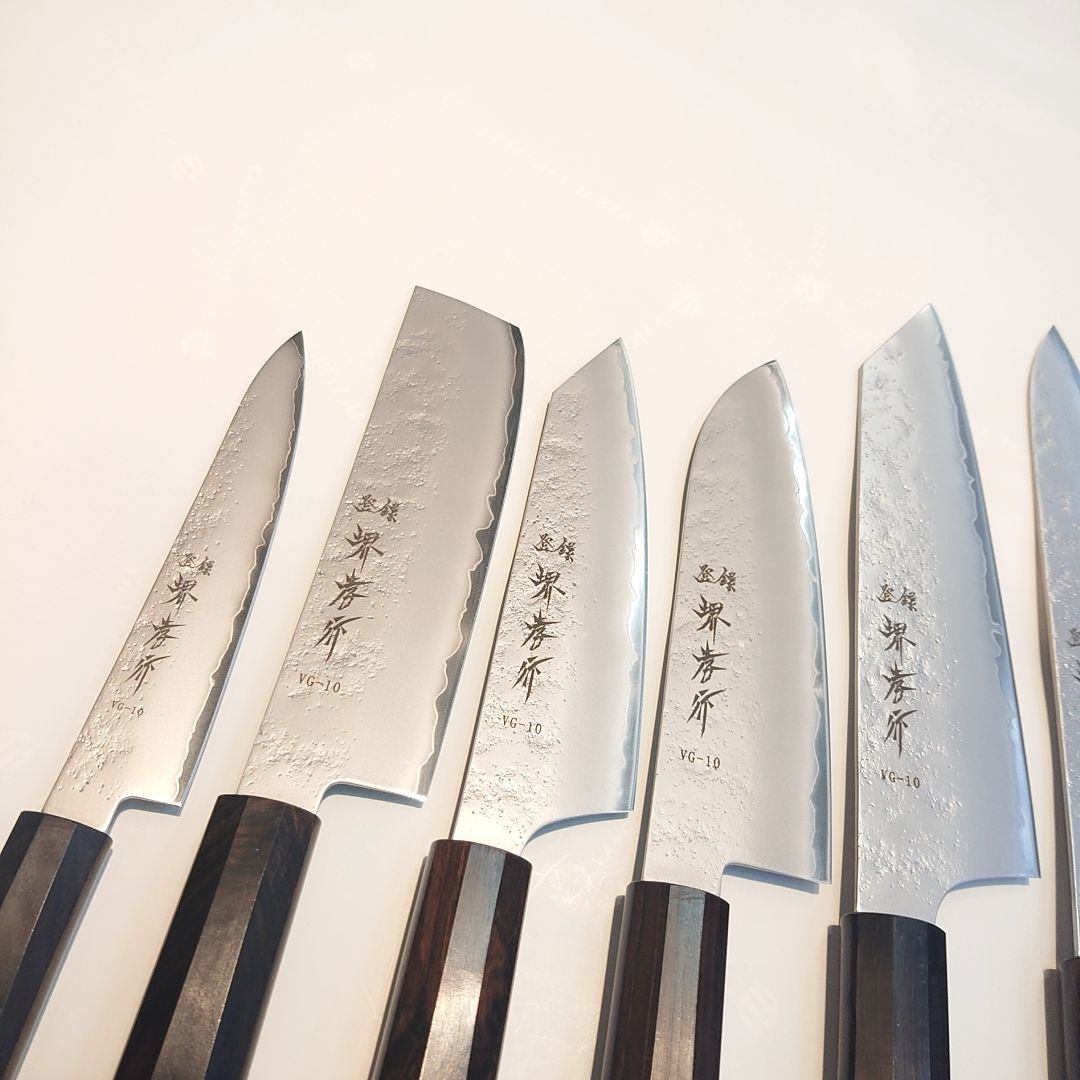 堺孝行 梨地 筋引 240mm VG-10 黒檀柄 ステンレス 割込 両刃 Sakai
