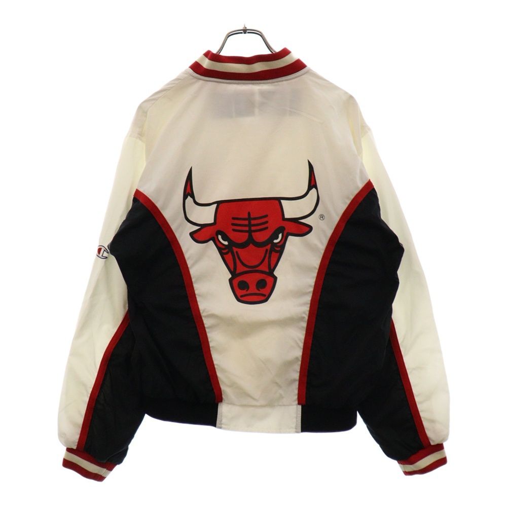 CHAMPION (チャンピオン) 90S VINTAGE CHICAGO BULLS JACKET ヴィンテージシカゴブルズ ナイロンジャケット ホワイト