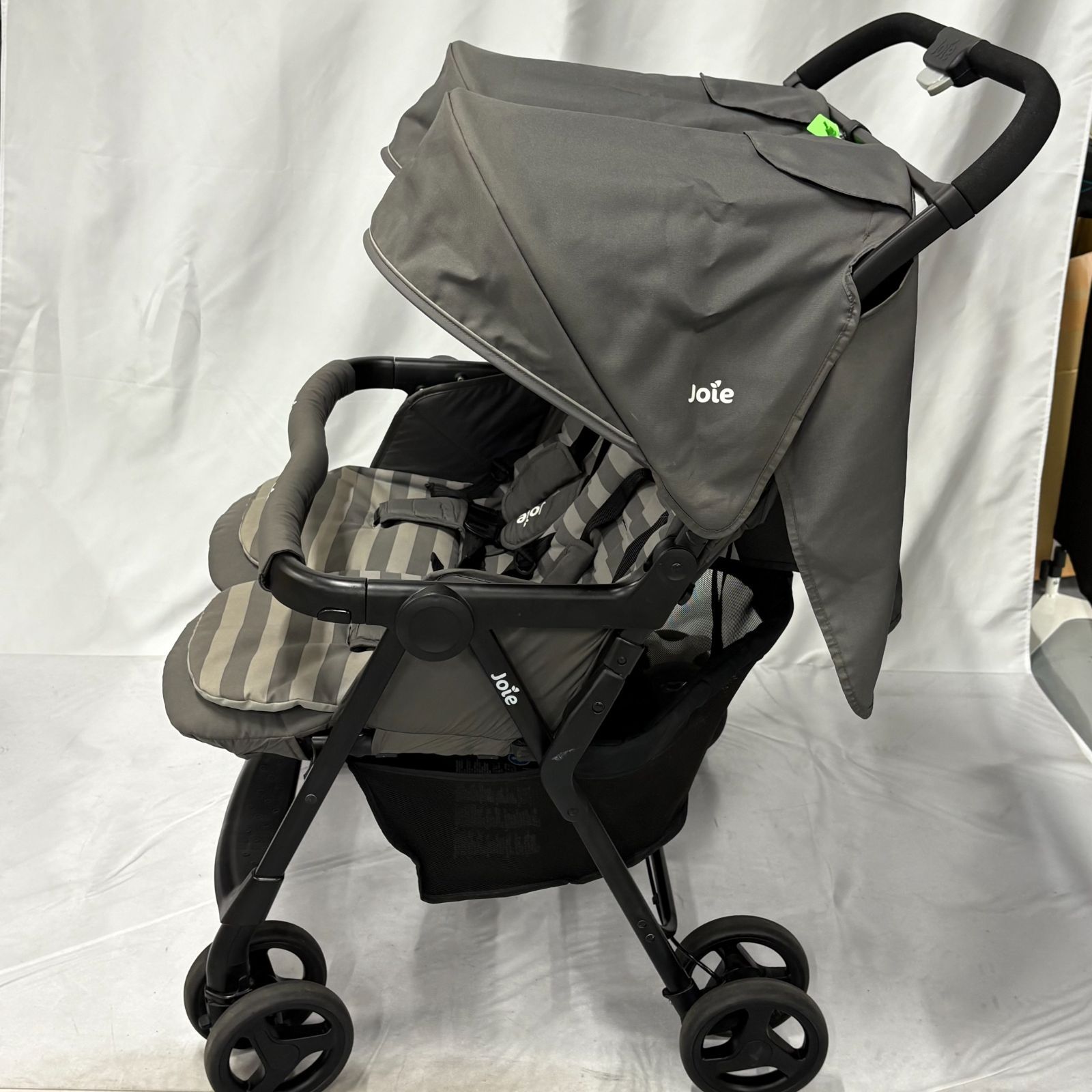 【美品】Joie エアツイン 横型2人乗りベビーカー ◯双子・兄弟用　説明書付き 美品 joie ジョイー 2人乗りベビーカー エアツイン グレー 双子