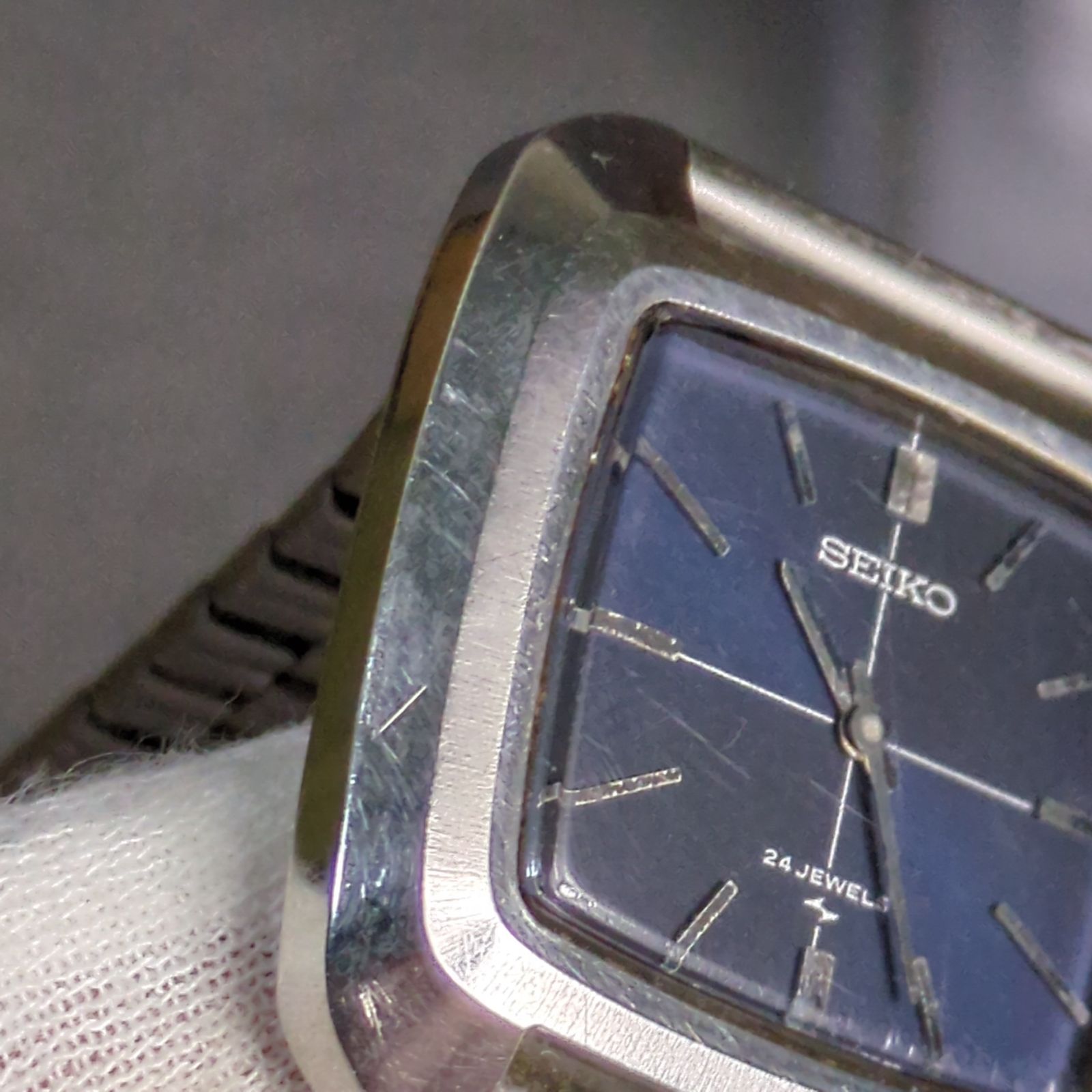 SEIKO セイコー 2559-7000 手巻き 腕時計 ネイビー文字盤 社外