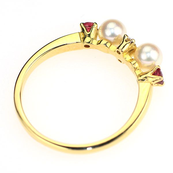 ミキモト K14YG アコヤベビーパール リング K14 YG ミキモト あこや真珠 7.7mm イヤリング 御木本 MIKIMOTO