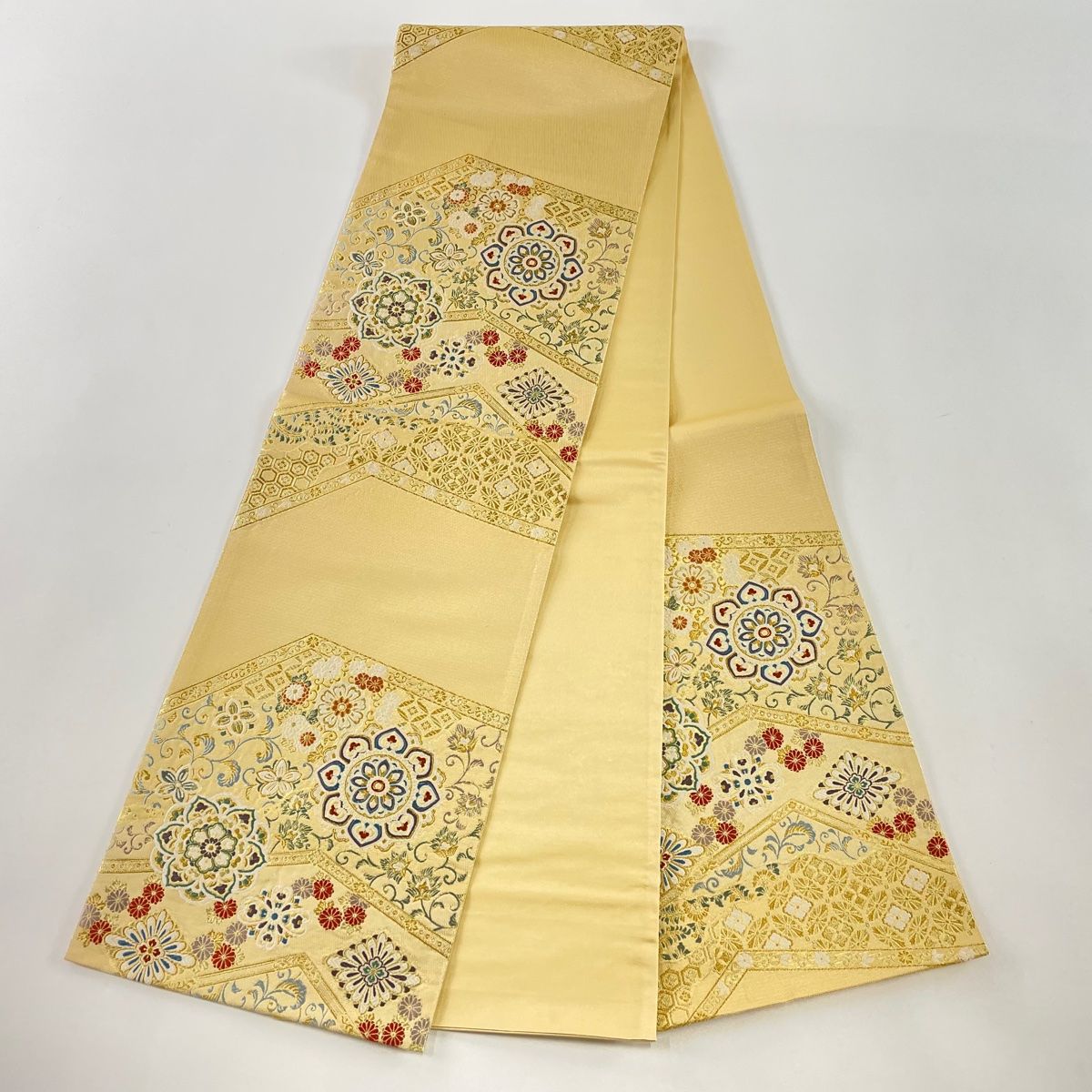 両面 全通柄袋帯 花唐草文 金糸 未使用 m-s30754